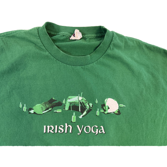 Irish Yoga Shirt Mens XL Funny Drinking Graphic Alstyle Tee St Patrick Novelty - Picture 4 of 4